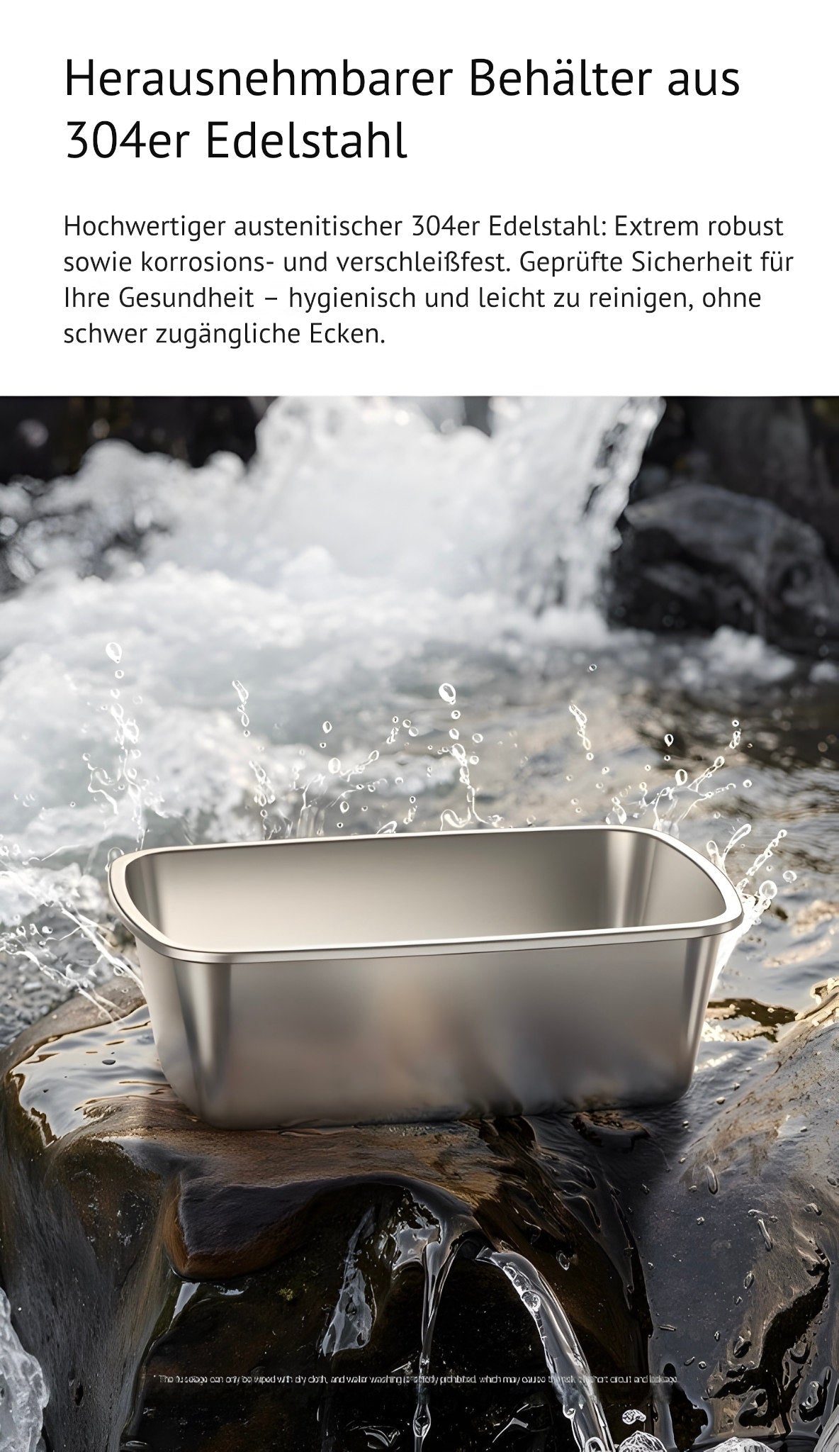 Lunchbox mit herausnehmbarem Edelstahl Behälter 304 lebensmittelecht